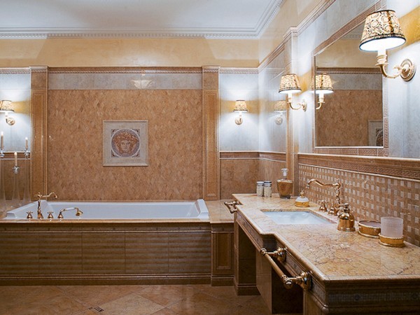 Плитка в классическом стиле для ванной комнаты