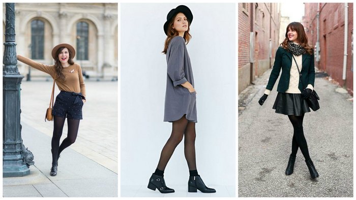 элегантные черные колготки