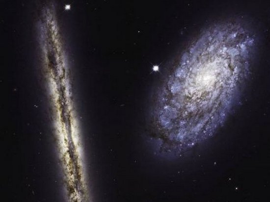 Хаббл сделал уникальный снимок двух спиральных галактик