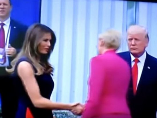 Конфуз Трампа. Первая леди Польши проигнорировала попытку Трампа пожать ей руку (видео)