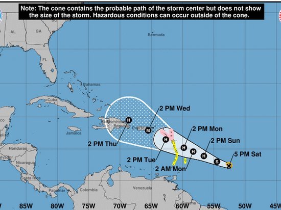 В Атлантике сформировался тропический шторм Мария