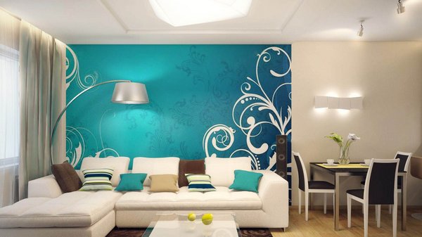 бирюзовый цвет в интерьере