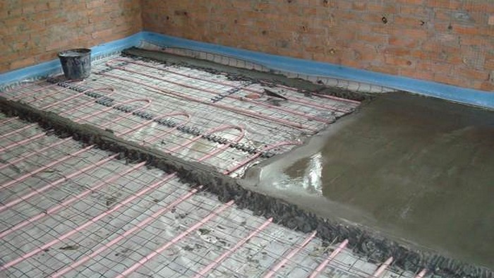 теплый пол заливка