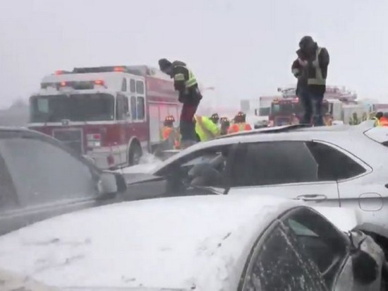 В Канаде произошло ДТП с участием более 70 автомобилей (видео)