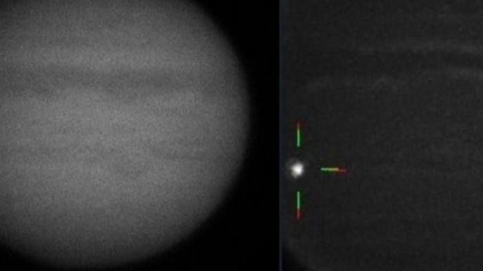 Астроном случайно сфотографировал падение астероида на Юпитер