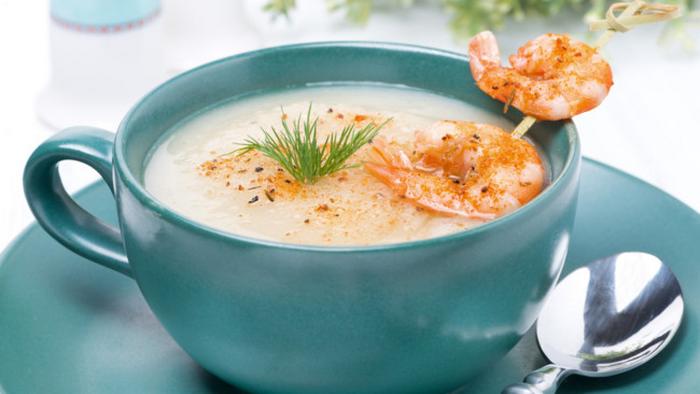 Как сварить сырный суп с креветками