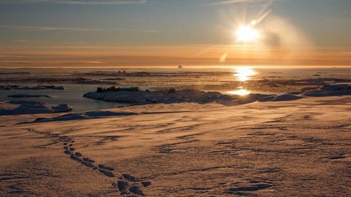 Украинские полярники показали яркие фото айсберга