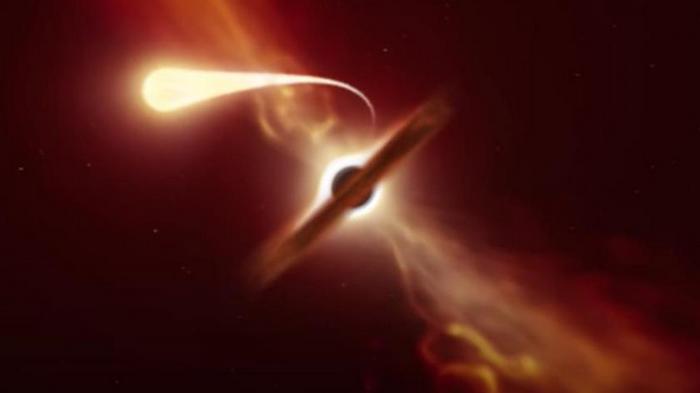 Черная дыра превратила звезду в спагетти (видео)