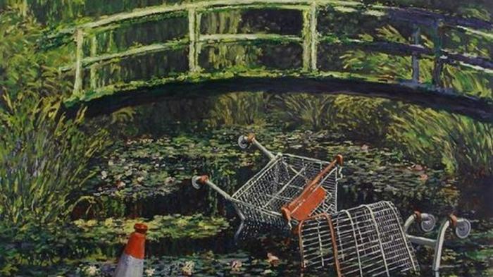 Картина Бэнкси с тележками из супермаркета продана почти за $10 млн