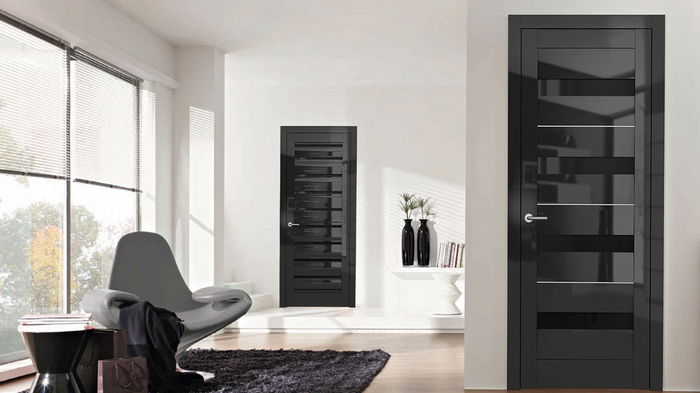 Использование темных дверей в интерьере