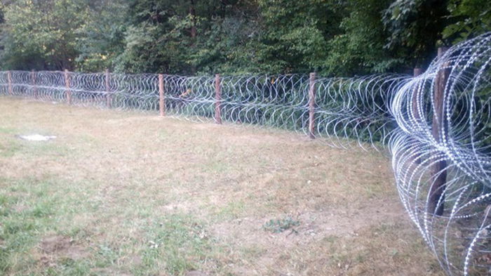 На границе Польши и Беларуси группа людей разрушала новый забор