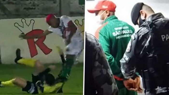 В Бразилии футболист жестоко избил судью (видео)