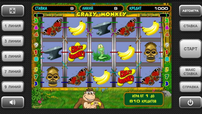 Игровой автомат Crazy Monkey: описание слота Крейзи Манки в онлайн казино Париматч