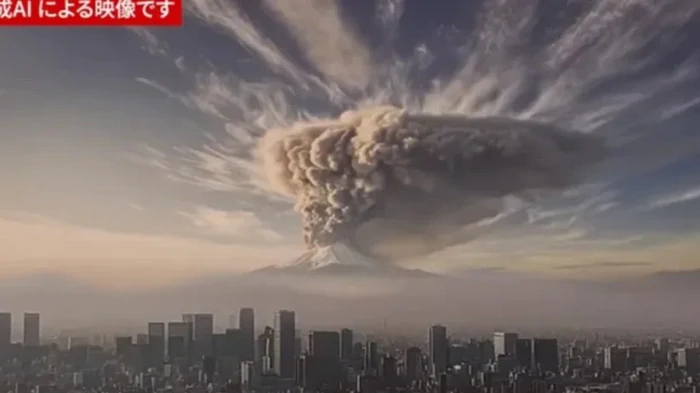 Извержение Фудзиямы в Японии: ИИ наглядно показал апокалипсис в Токио (видео)