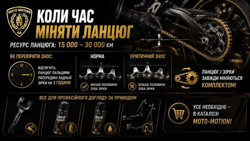 Коли час міняти ланцюг мотоцикла