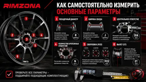 Как самостоятельно измерить основные параметры литого диска