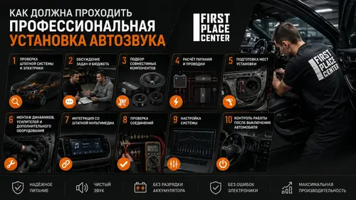 профессиональная установка автозвука
