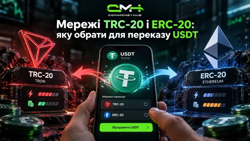 Мережі TRC-20 і ERC-20: яку обрати для переказу USDT