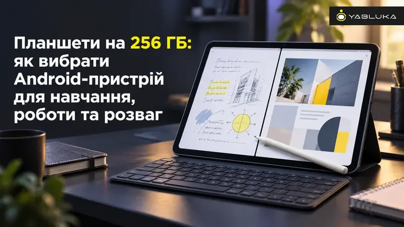 Планшети на 256 ГБ: як вибрати Android-пристрій для навчання, роботи та розваг